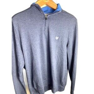 Chaps Men’s XXL Dark Blue 1/4 Zip Pullover Sweater Collared Long Sleeve